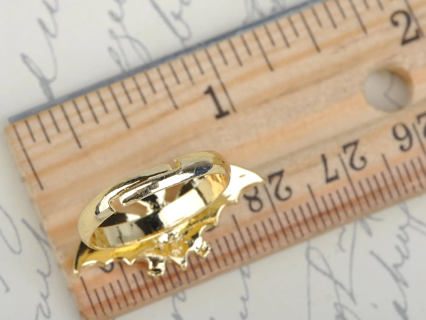 Petite Enamel Hand Painted Flying Bat Night Creature Ring sold by Anna-Kaci product image thumbnail 3