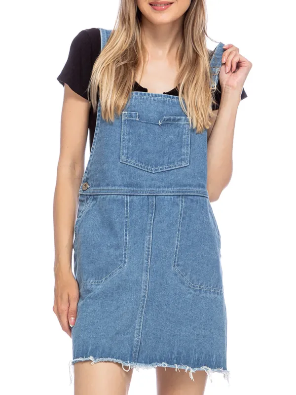 Anna-Kaci Women's Casual Adjustable Strap Short Denim Pinafore Bib Overall Dress sold by Anna-Kaci