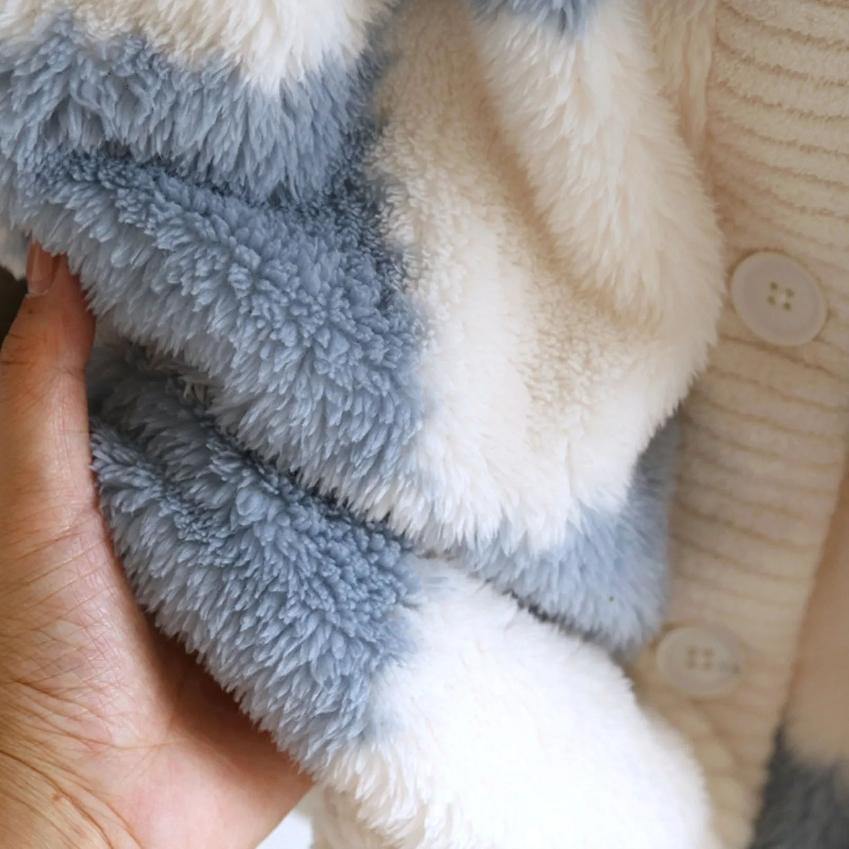 Gingham Pattern Fuzzy Cardigan sold by Anna-Kaci product image thumbnail 5