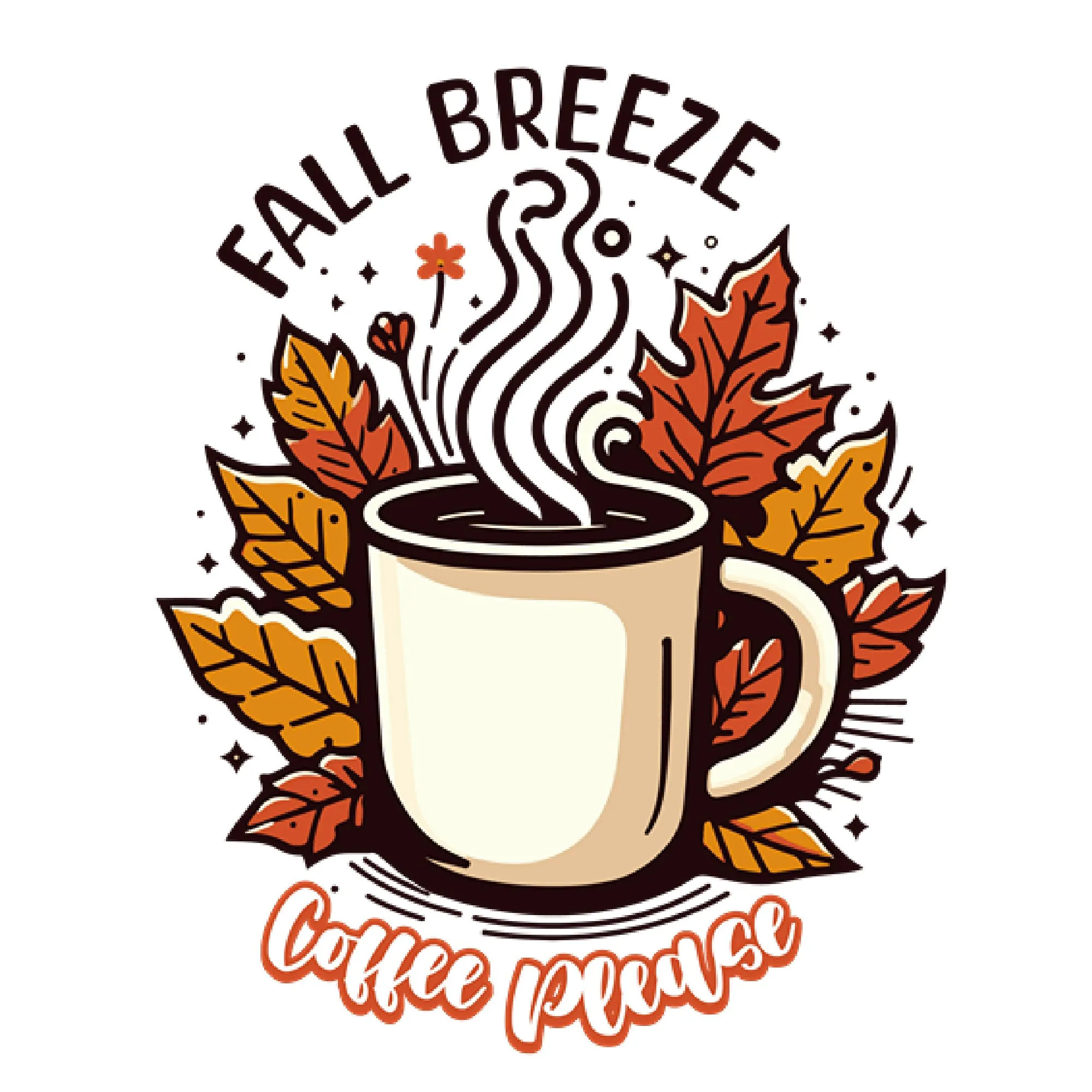 Sip in Style: 'Coffee Please' Shirt featuring a Cup Adorned with Autumn Leaves sold by Anna-Kaci product image thumbnail 4