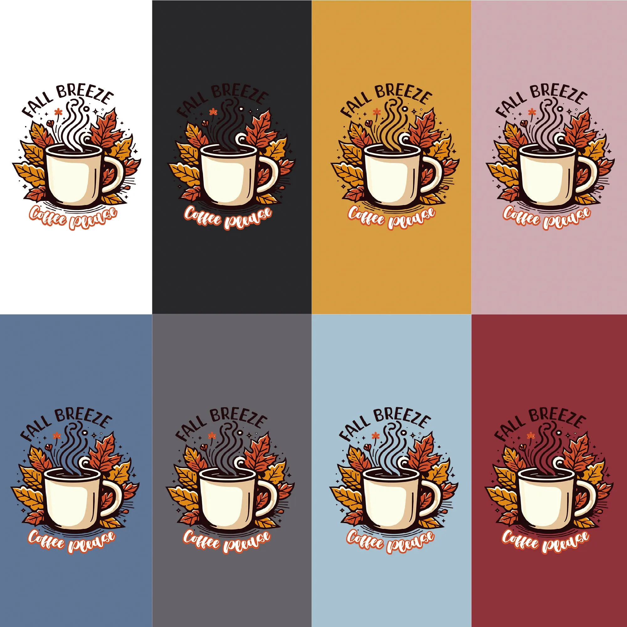 Sip in Style: 'Coffee Please' Shirt featuring a Cup Adorned with Autumn Leaves sold by Anna-Kaci product image thumbnail 3