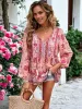 V-Neck Paisley Boho Printed Long Sleeve V-Neck Top sold by Anna-Kaci