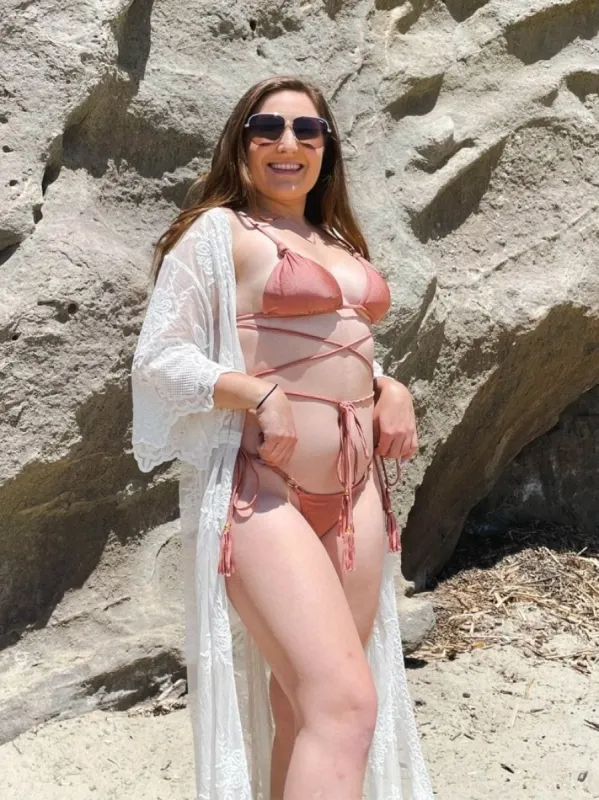 Knotted Triangle Wrap Cheeky Micro Bikini Set sold by Anna-Kaci