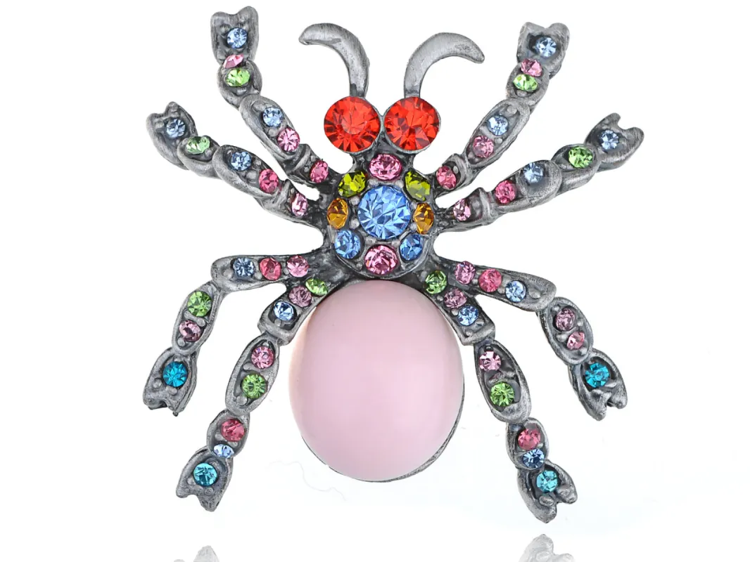 Artistic Colorful Austrian Bead Spider Pin Brooch sold by Anna-Kaci