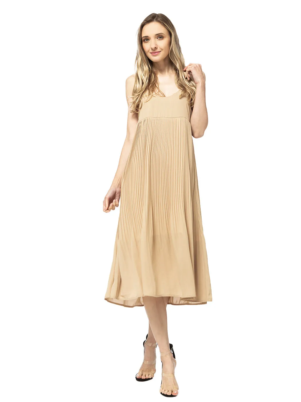 Spaghetti Strap Pleated Midi Dress sold by Anna-Kaci product image thumbnail 4