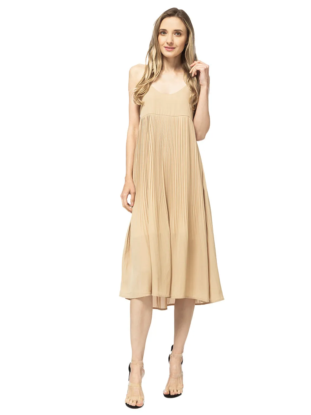 Spaghetti Strap Pleated Midi Dress sold by Anna-Kaci product image thumbnail 5