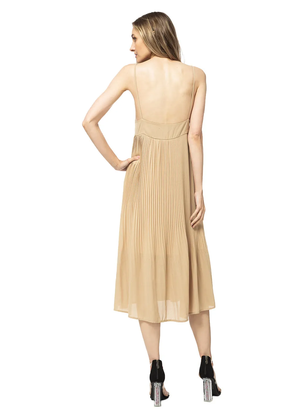 Spaghetti Strap Pleated Midi Dress sold by Anna-Kaci product image thumbnail 2