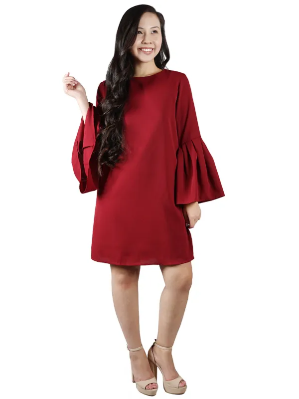 Bell Sleeve Keyhole Tunic Dress sold by Anna-Kaci