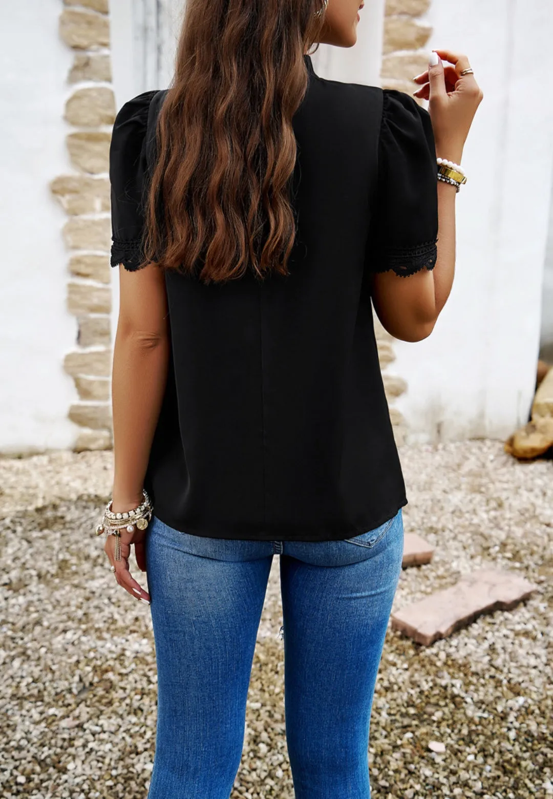 Pleated Detail Puff Sleeve Blouse sold by Anna-Kaci product image thumbnail 5