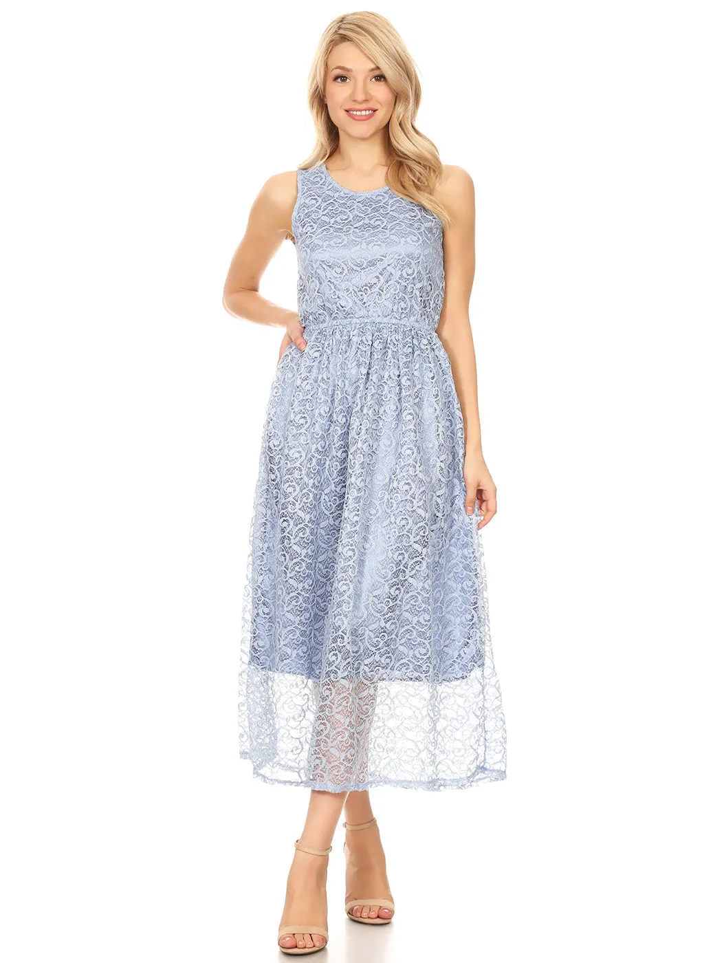 Charming Lace Floral Cocktail Dress sold by Anna-Kaci