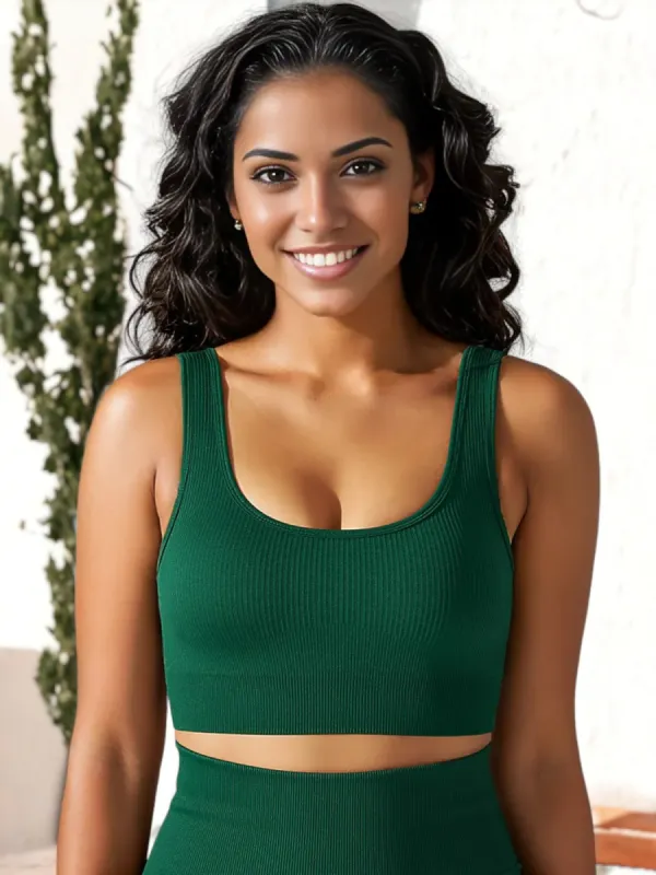 Breathable Seamless U-Neck Fitness Yoga Bra sold by Anna-Kaci