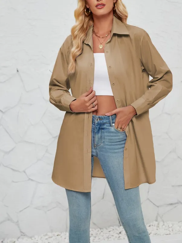 Classic Button Down Long Shirt sold by Anna-Kaci