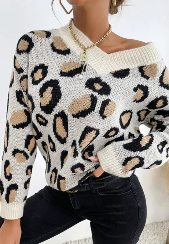 Animal Print Cozy Knit Sweater sold by Anna-Kaci