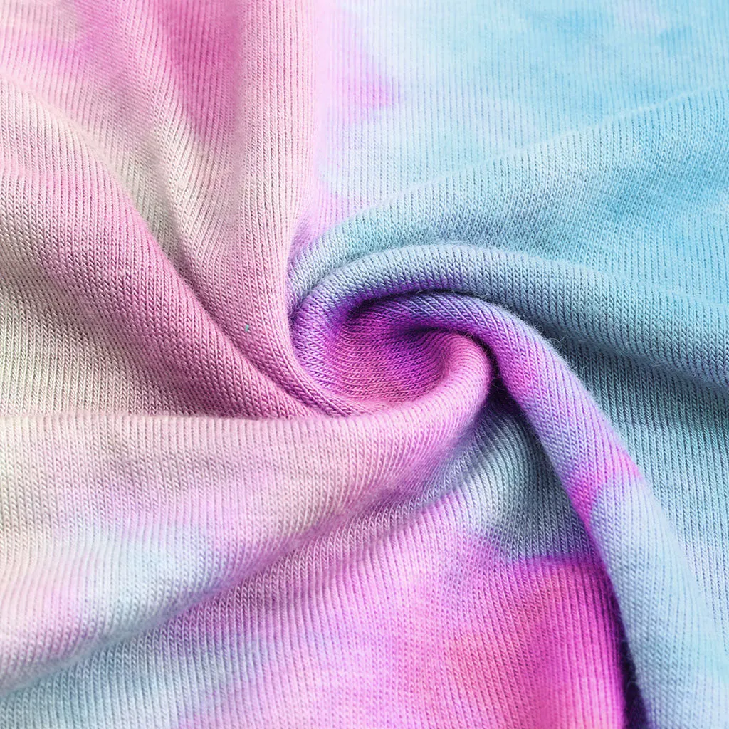 Tie Dye Printed Ripped Short Sleeve Loose Top sold by Anna-Kaci product image thumbnail 3