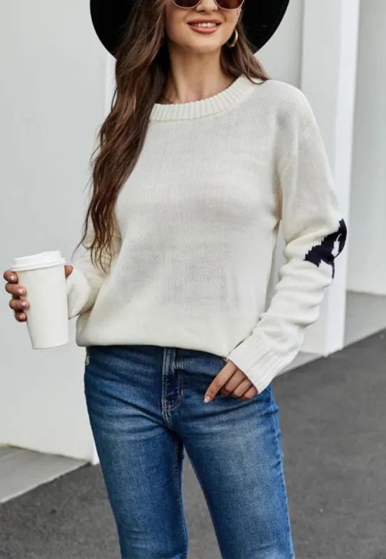 Letter Pattern Basic Sweater sold by Anna-Kaci