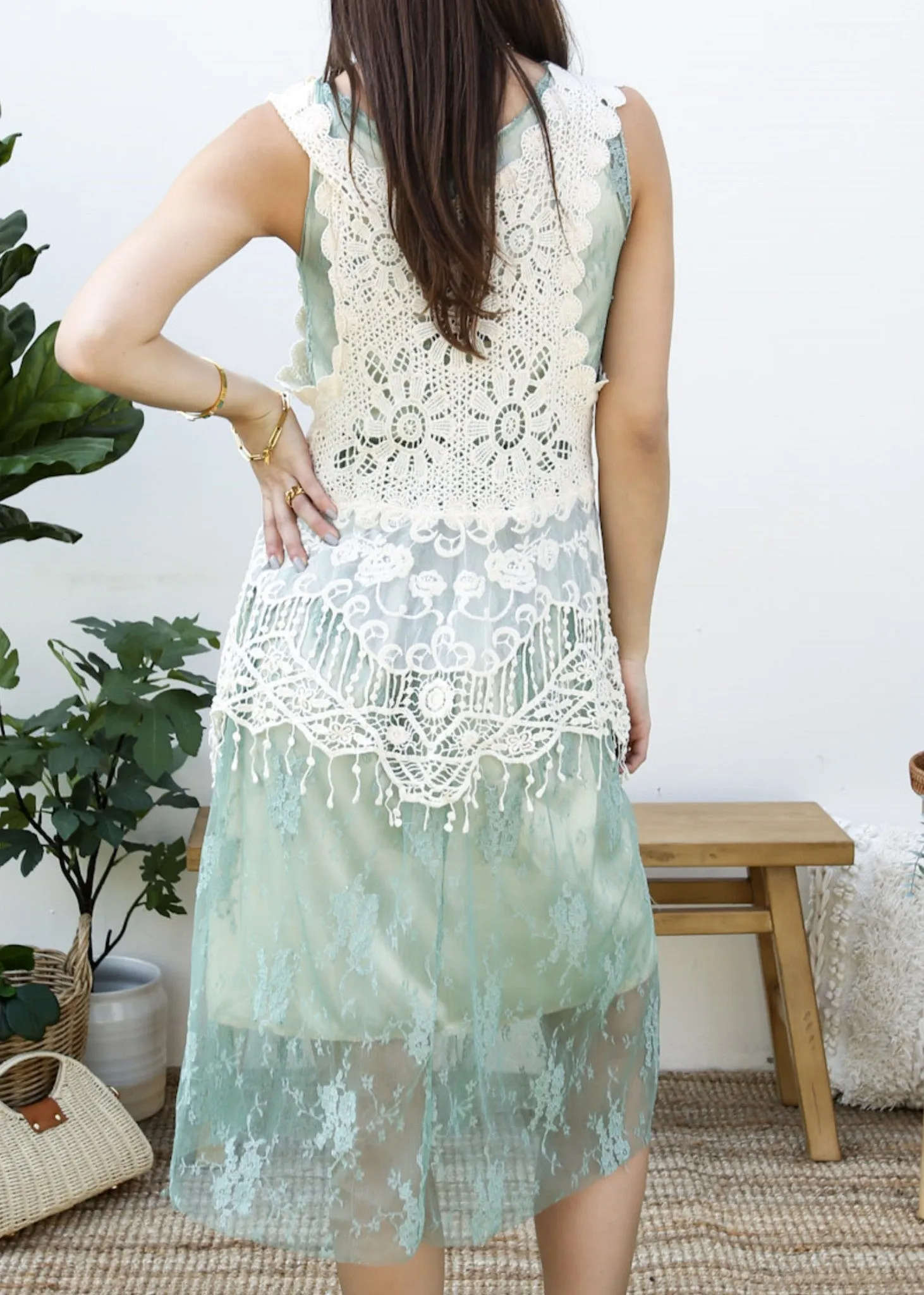 Gatsby Crochet Vest Lace Dress Set sold by Anna-Kaci product image thumbnail 3
