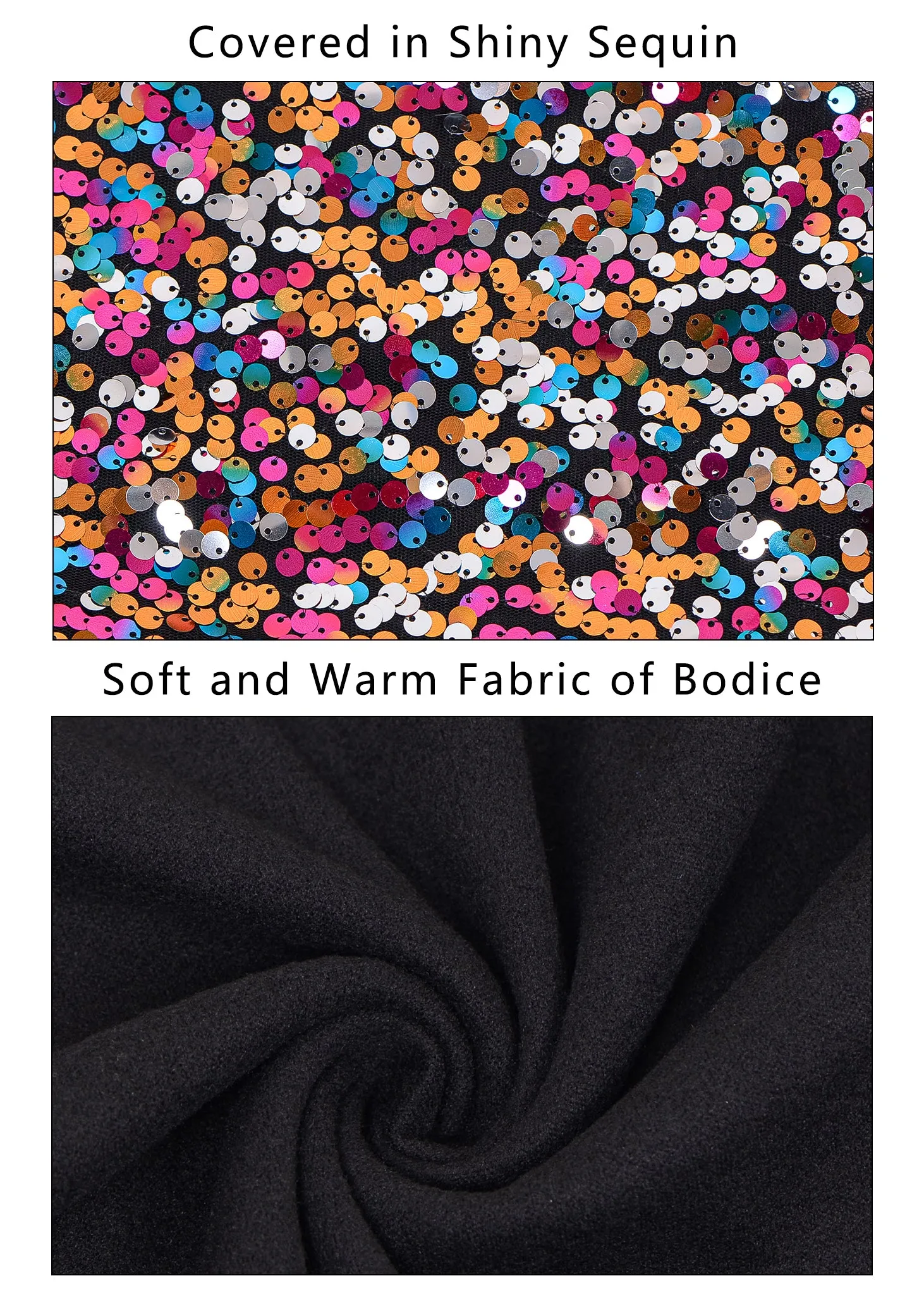 Anna-Kaci Women's Plus Size Sparkle Sequin Sweatshirt Mock Neck Pullover Long Sleeve Glitter Party Tops sold by Anna-Kaci product image thumbnail 5