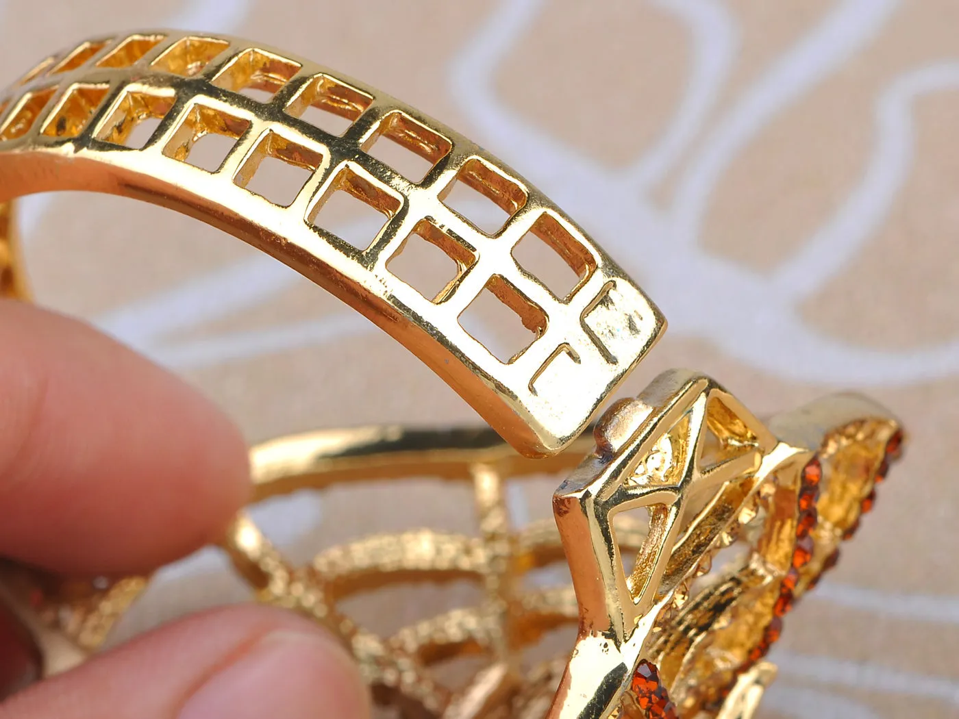 Creepy Halloween Topaz Aurora Spider Web Bracelet Bangle Cuff sold by Anna-Kaci product image thumbnail 5