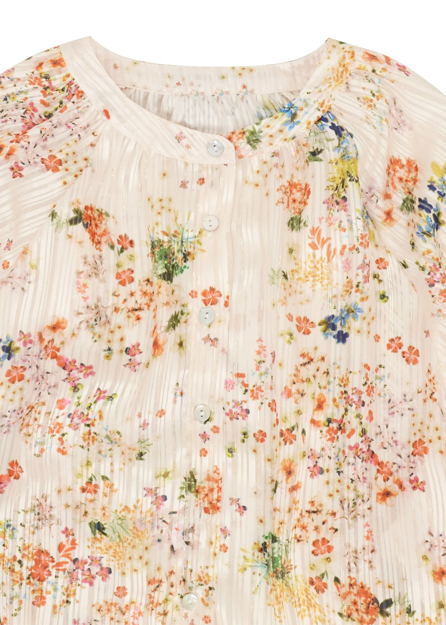 Floral Print Blouse with Pleated Front sold by Anna-Kaci product image thumbnail 5