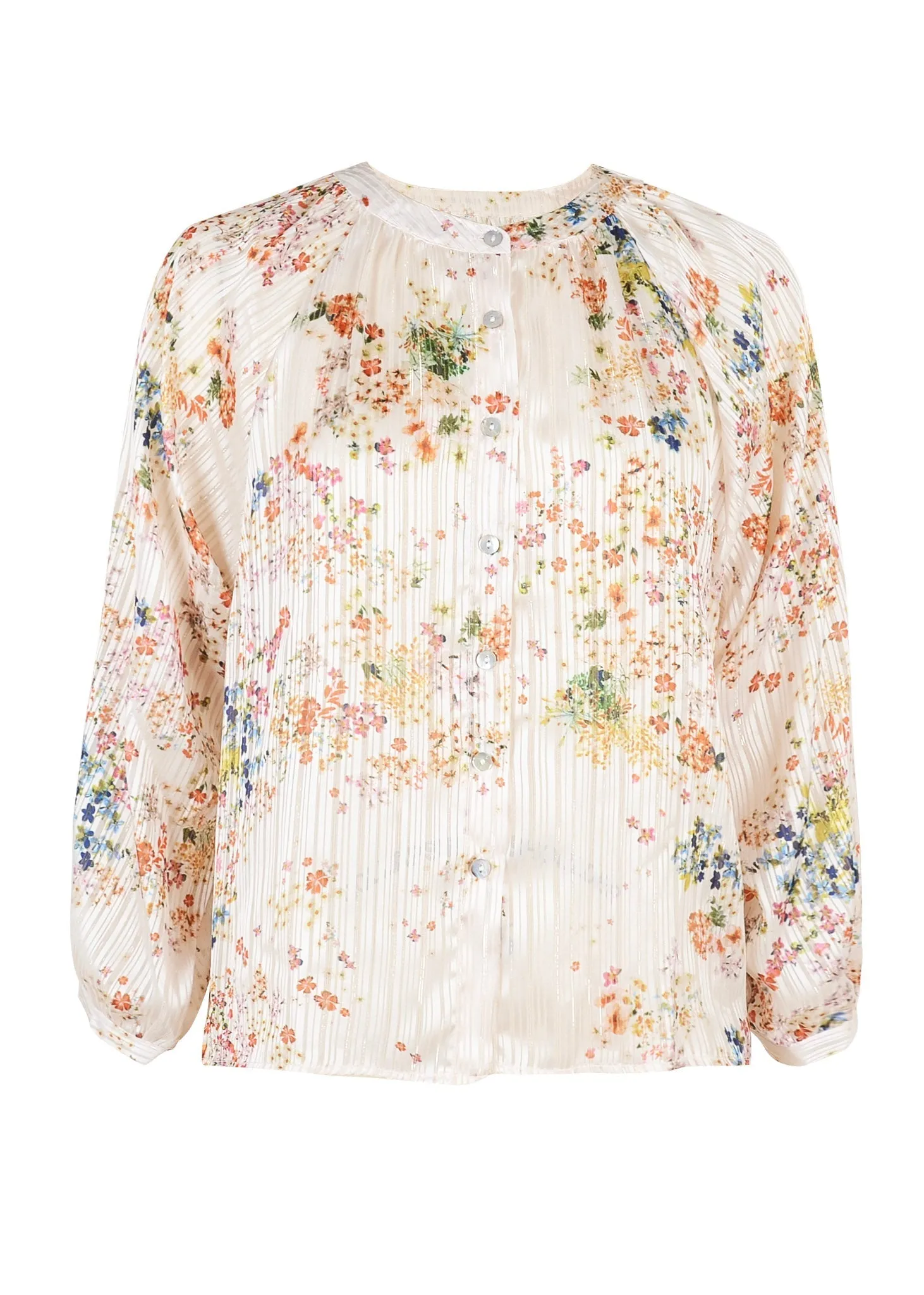 Floral Print Blouse with Pleated Front sold by Anna-Kaci product image thumbnail 2