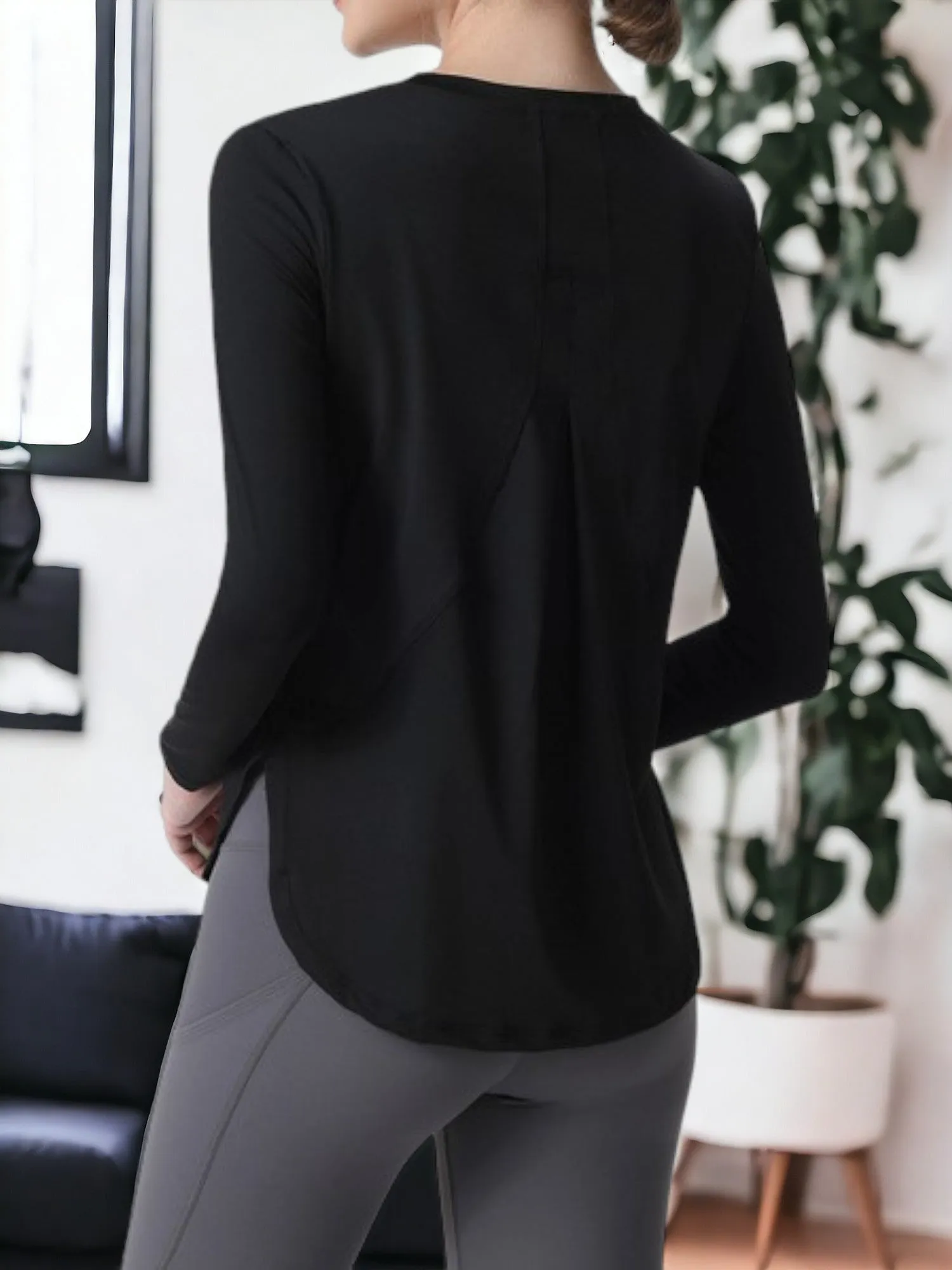 Loose Slim Long Sleeved Quick Drying Yoga Sweatshirt sold by Anna-Kaci product image thumbnail 2