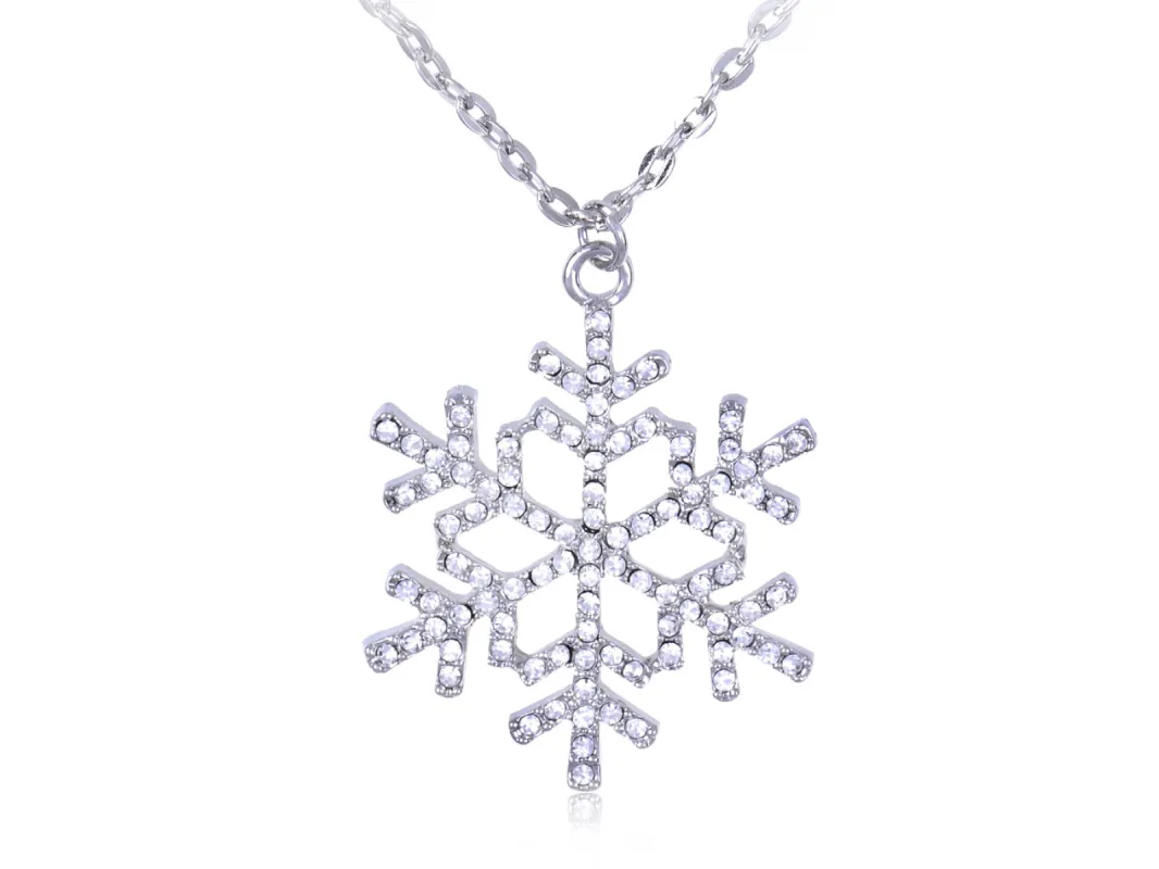 Tons Holiday Winter Snowflake Pendant Necklace sold by Anna-Kaci