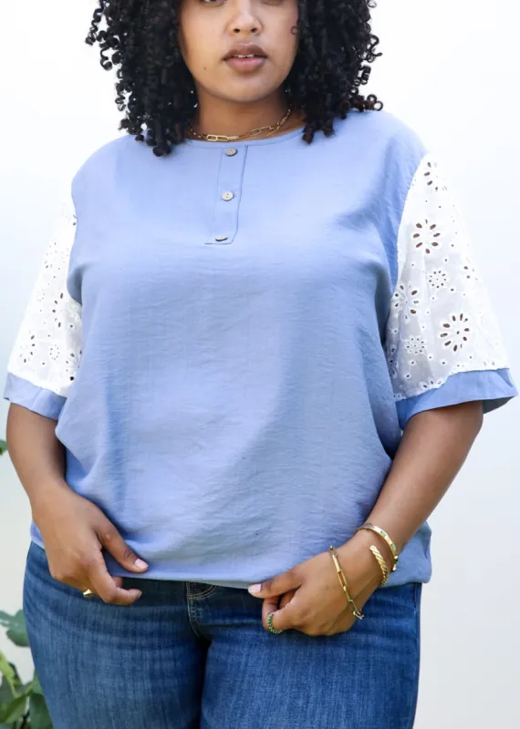 Plus Size Boho White Floral Crochet Pattern Sleeve Blouse sold by Anna-Kaci