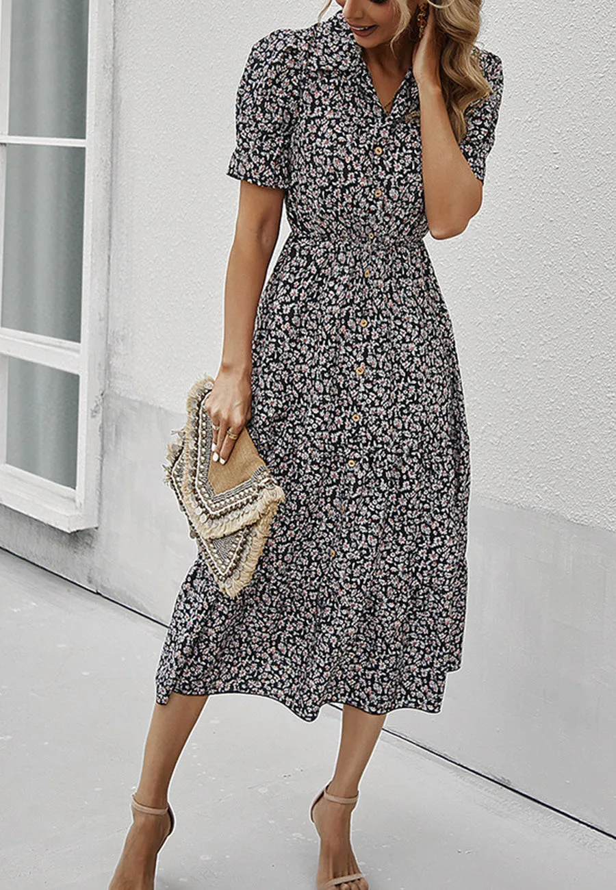 Floral Puff Sleeve Vintage Dress sold by Anna-Kaci product image thumbnail 5