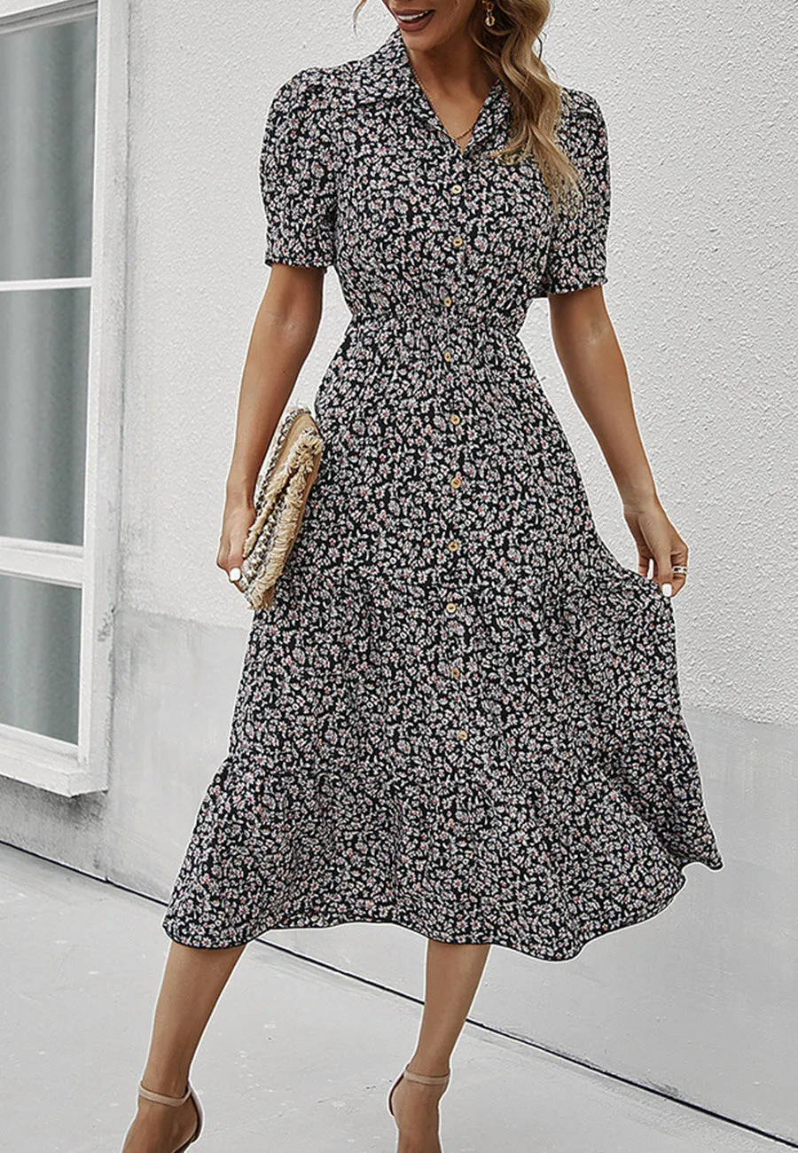 Floral Puff Sleeve Vintage Dress sold by Anna-Kaci product image thumbnail 2