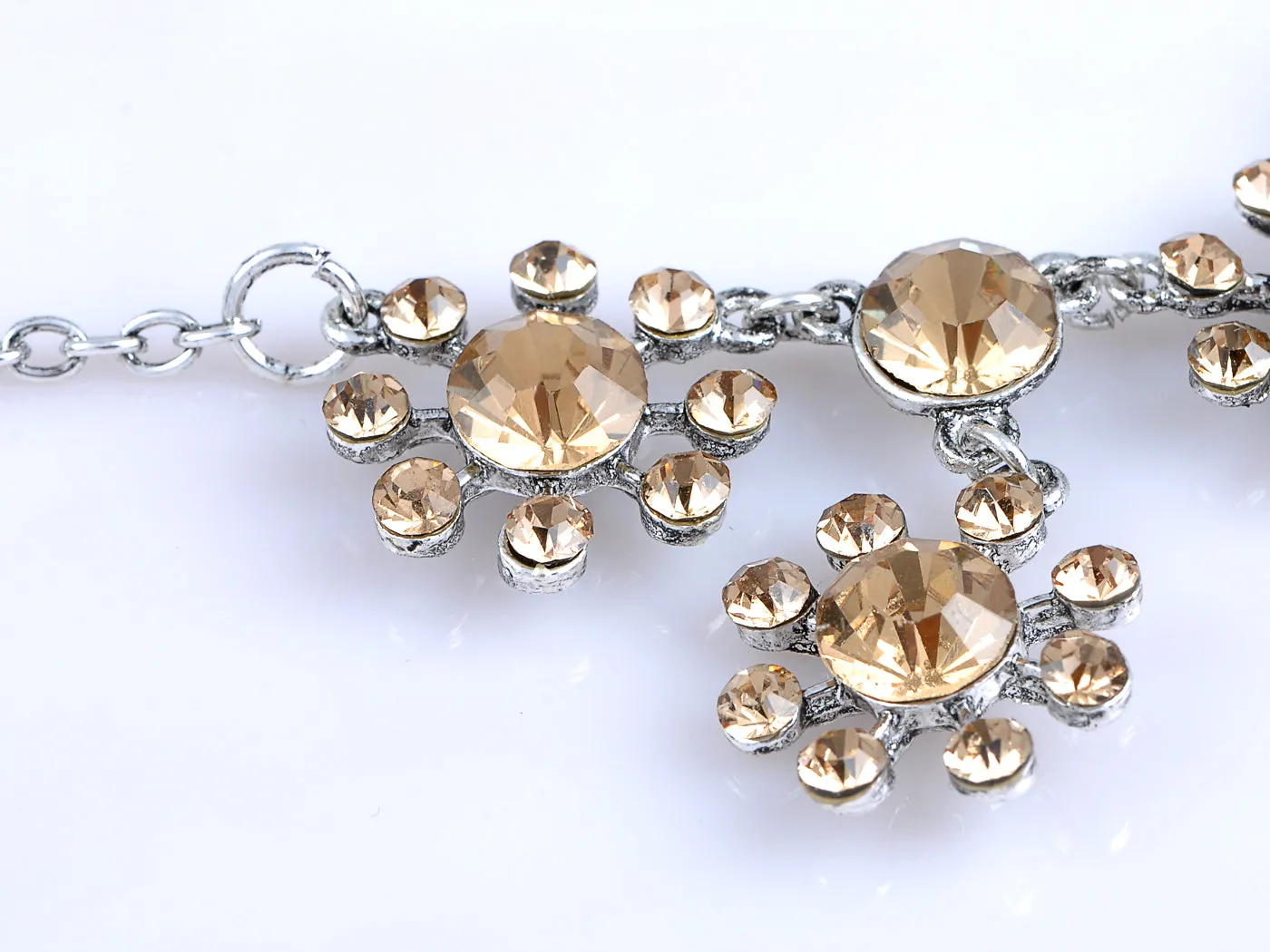 Topaz Orange Yellow Floral Flower Princess Collar Necklace sold by Anna-Kaci product image thumbnail 4