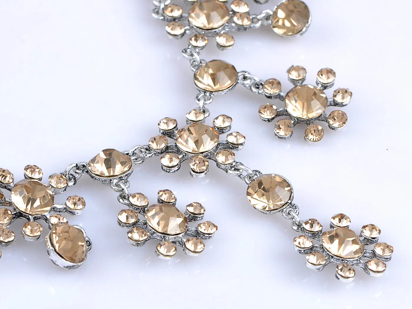 Topaz Orange Yellow Floral Flower Princess Collar Necklace sold by Anna-Kaci product image thumbnail 2