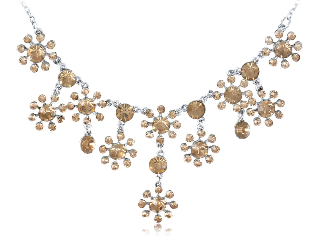 Topaz Orange Yellow Floral Flower Princess Collar Necklace sold by Anna-Kaci