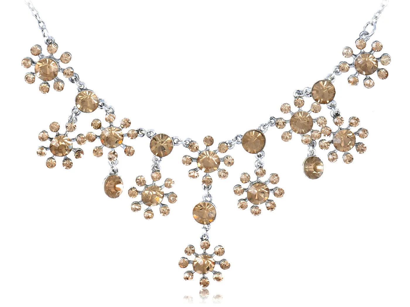 Topaz Orange Yellow Floral Flower Princess Collar Necklace sold by Anna-Kaci