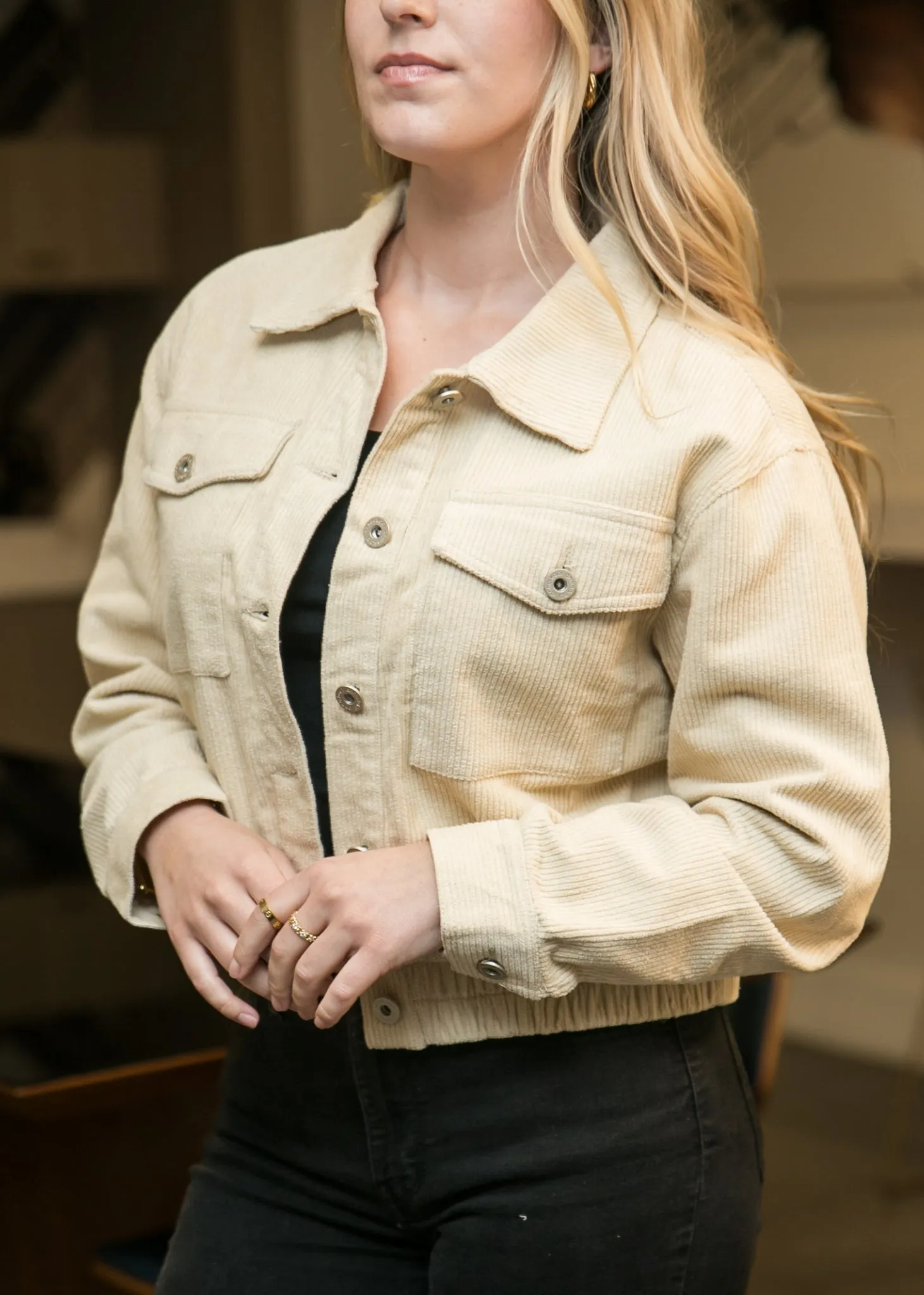 Corduroy Collared Button Down Jacket sold by Anna-Kaci product image thumbnail 3