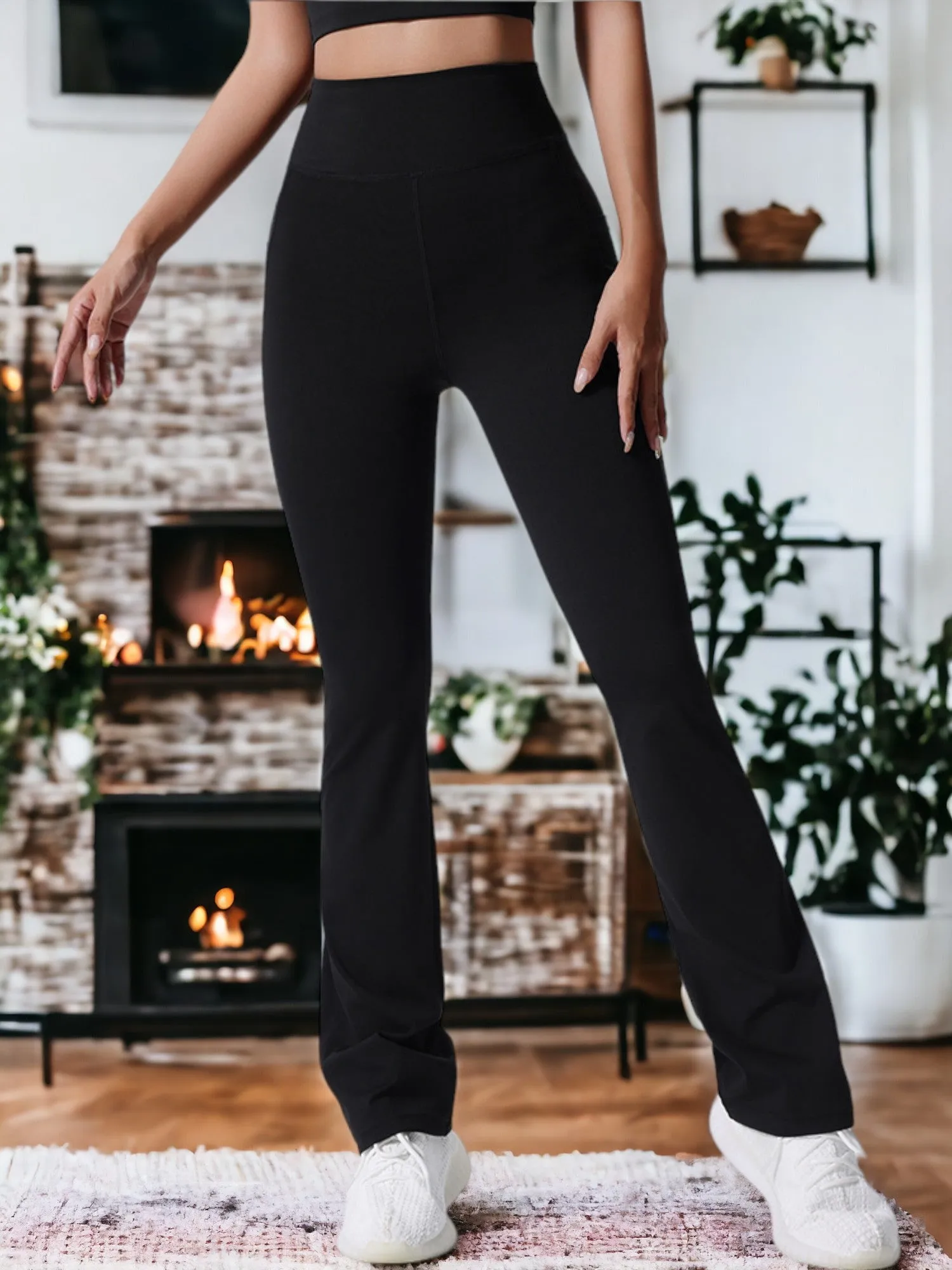 Drapey Wide-Leg High-Waisted Yoga Pants sold by Anna-Kaci product image thumbnail 4