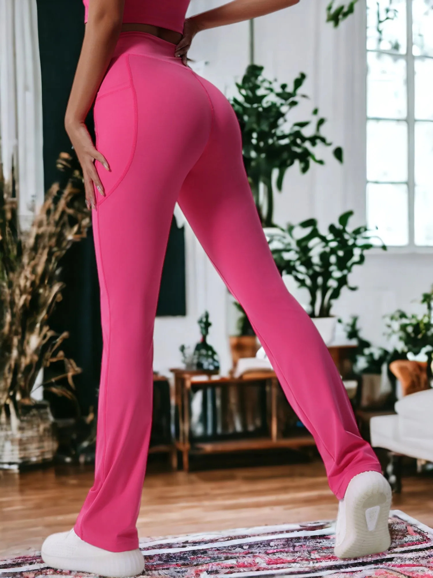 Drapey Wide-Leg High-Waisted Yoga Pants sold by Anna-Kaci product image thumbnail 2