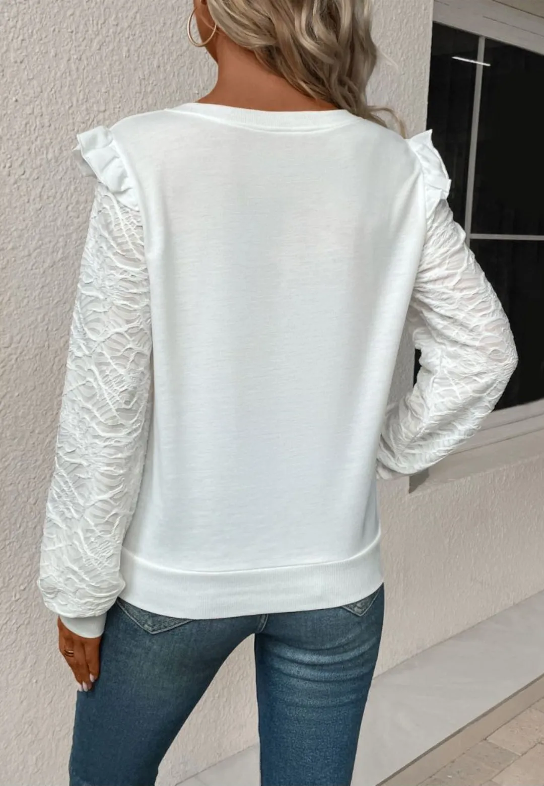 V Neck Textured Long Sleeve Top sold by Anna-Kaci product image thumbnail 5