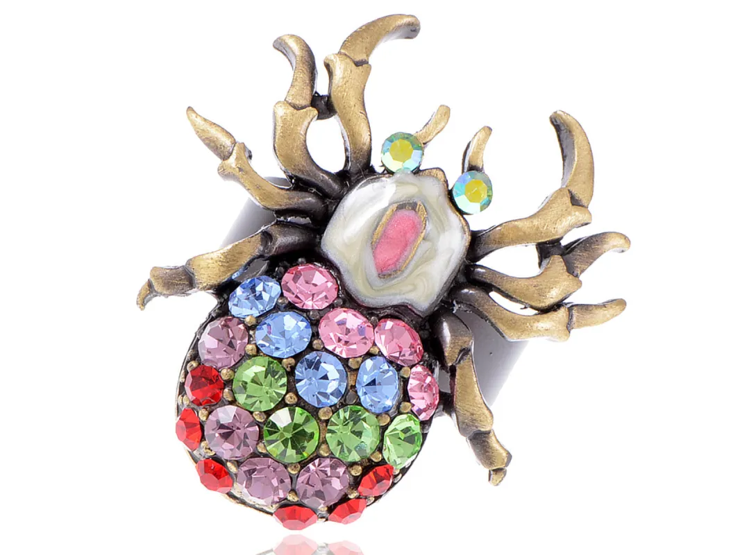 Multicolor Czech Body Spider Insect Bug Jewelry Ring sold by Anna-Kaci