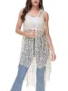 Anna-Kaci Boho Crochet Long Vest Top for Women Sleeveless Lace Cardigan Kimono Swimwear Cover Ups sold by Anna-Kaci