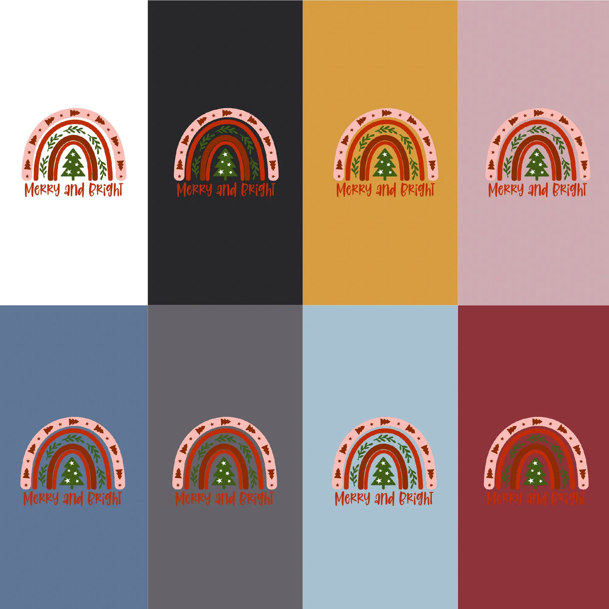 Cheerful Red 'Bright and Merry' Christmas Tee sold by Anna-Kaci product image thumbnail 4