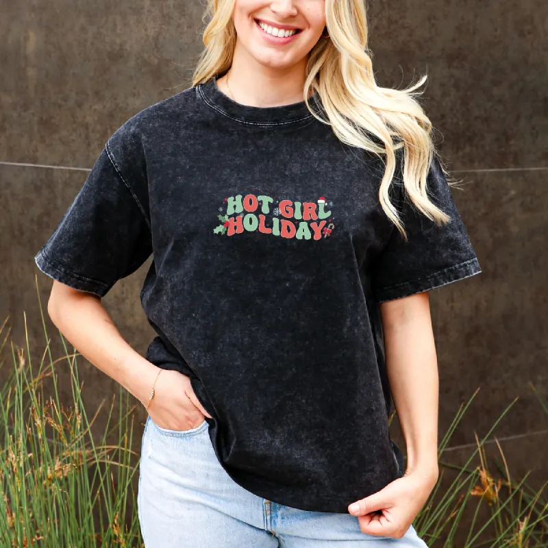'Hot Girl Holiday' Christmas Tee Stylish Seasonal Vibes sold by Anna-Kaci