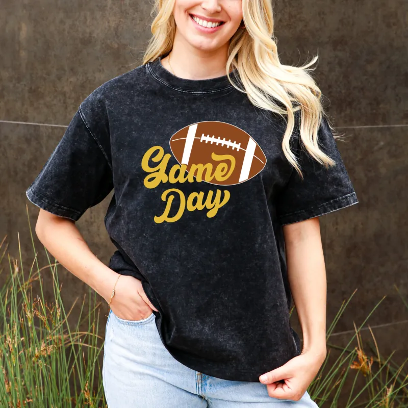 Game Day Groove Yellow Font Tee - Football Backdrop, Sports Event Vibes, Tail Gate Tee, Football Tee, Sports Tee, Sports Girl sold by Anna-Kaci