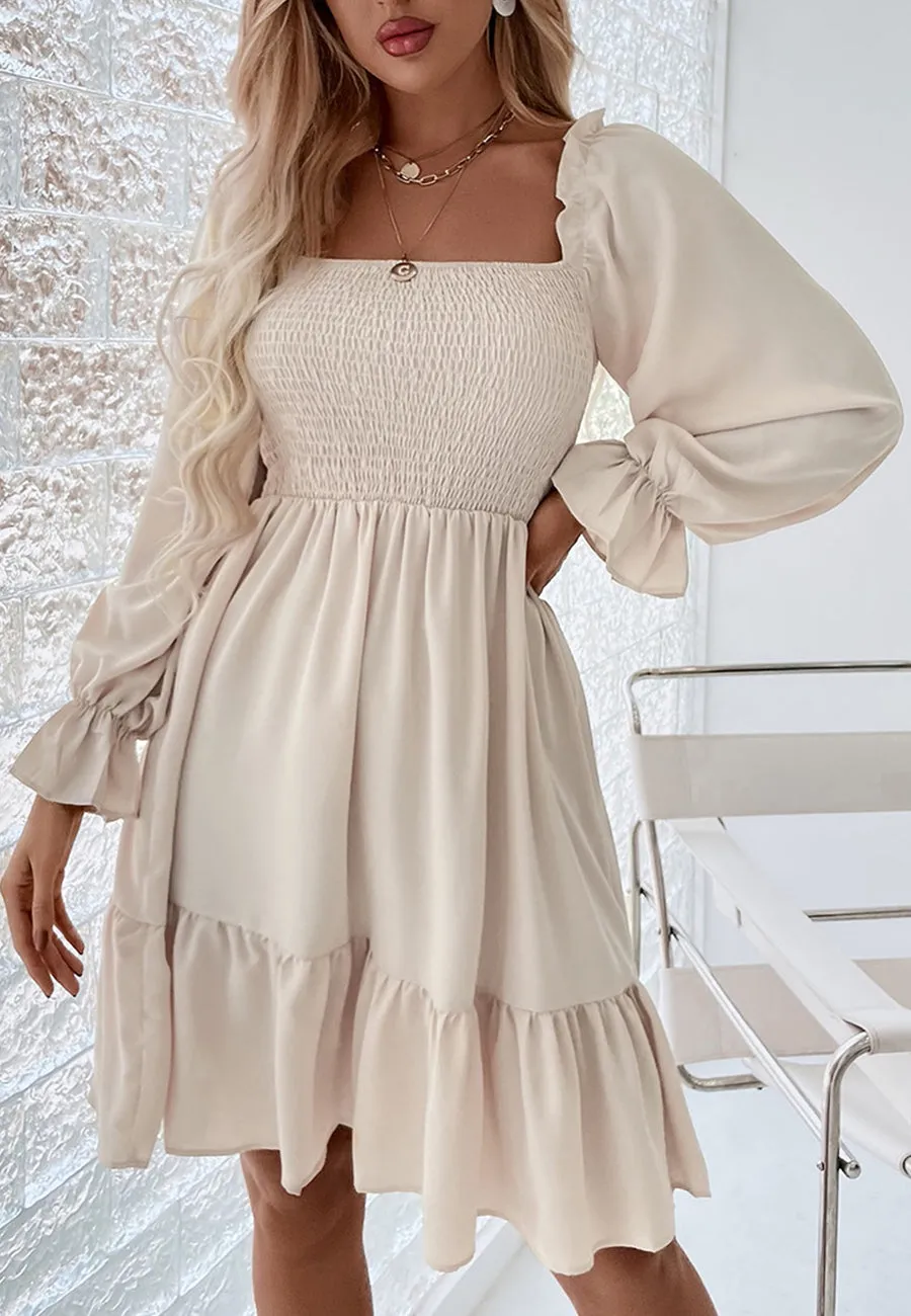 Shirred Ruffle Hem Dress sold by Anna-Kaci