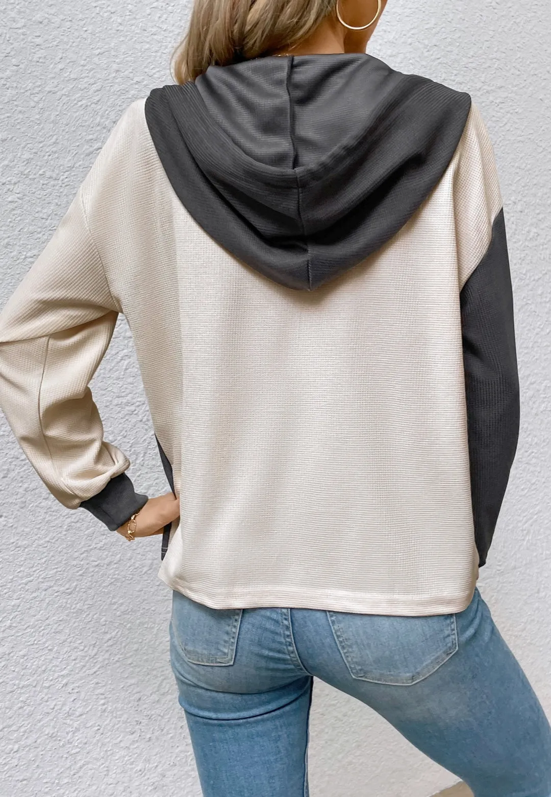 Two Tone Hooded Sweatshirt sold by Anna-Kaci product image thumbnail 4
