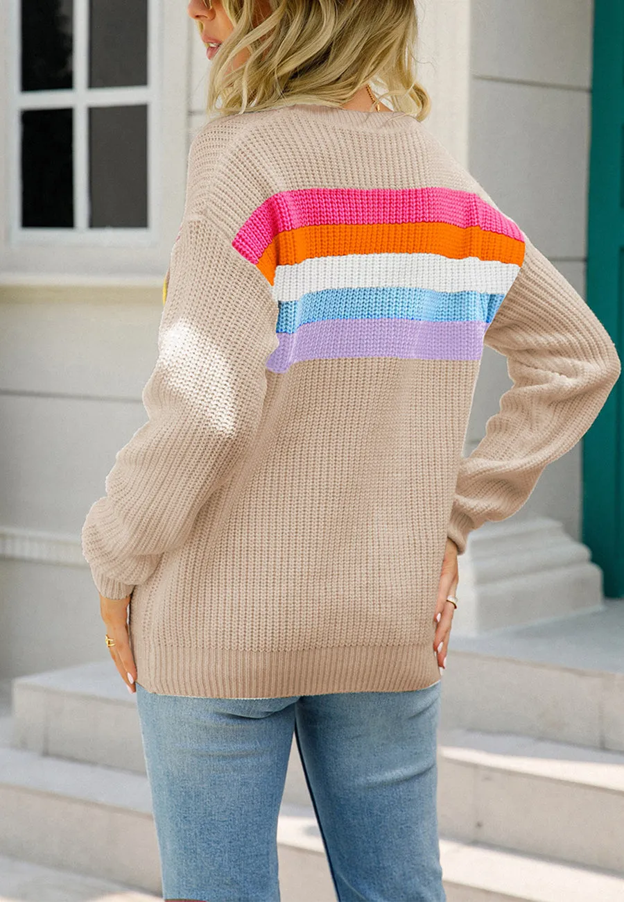 Multicolor Striped Pattern Knit Sweater sold by Anna-Kaci product image thumbnail 3