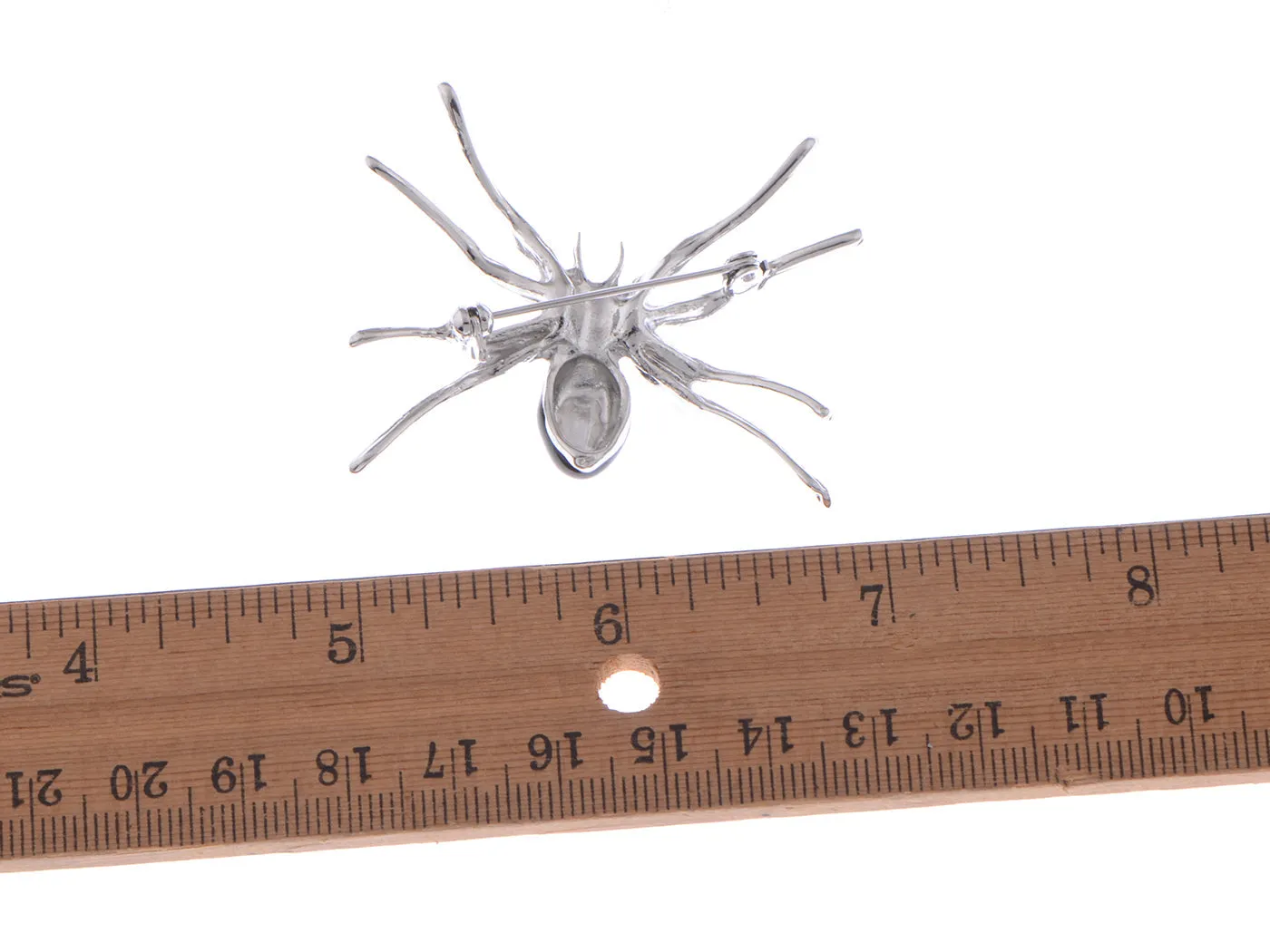 Alilang Silvery Tone Clear Crystal Colored Rhinestones Black Creepy Spider Bug Brooch Pin, Black & Silver sold by Anna-Kaci product image thumbnail 5