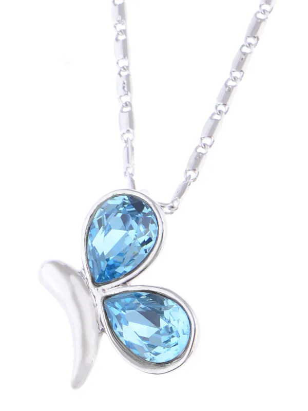 Swarovski Crystal Blue Elements Butterfly Anniversary Gift Pendant Necklace sold by Anna-Kaci