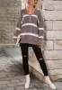 Striped Pattern Button Detail Sweater sold by Anna-Kaci