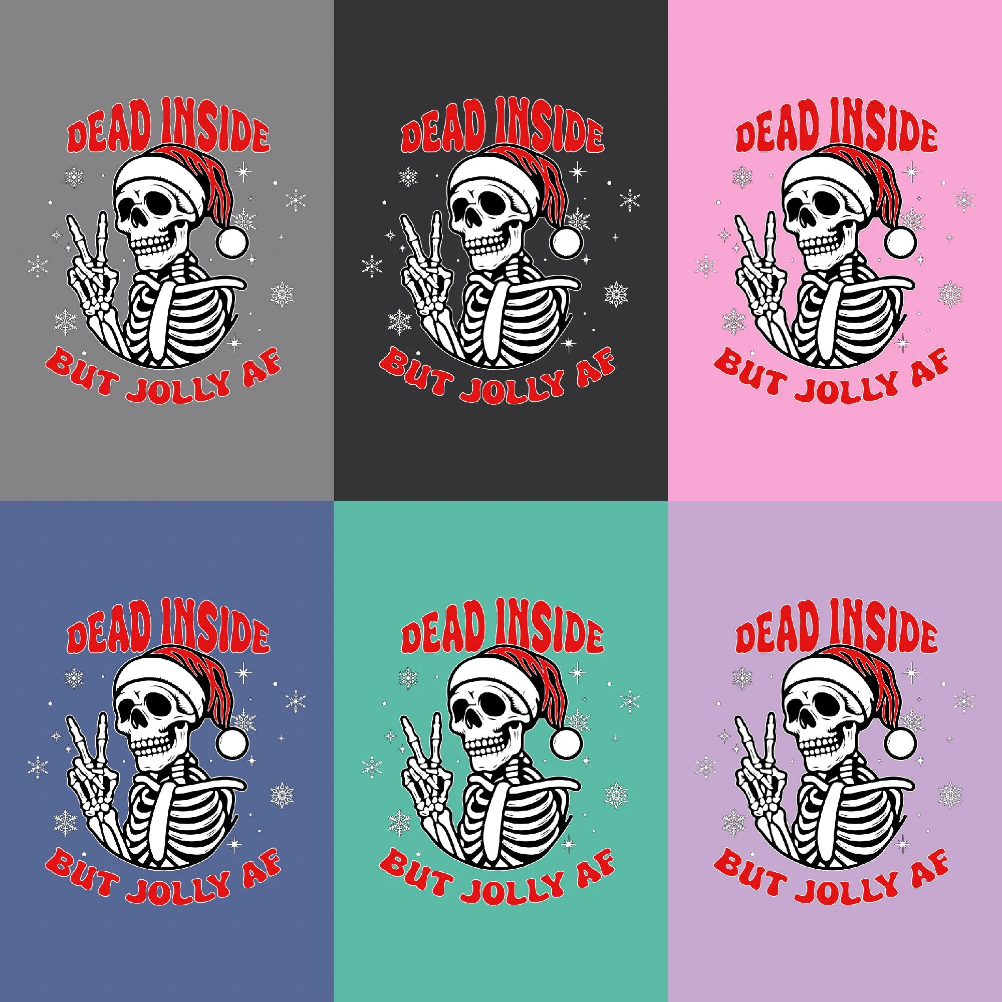 Embrace the Dash Humor: 'Dead Inside but Jolly AF' Holiday Tee sold by Anna-Kaci product image thumbnail 4