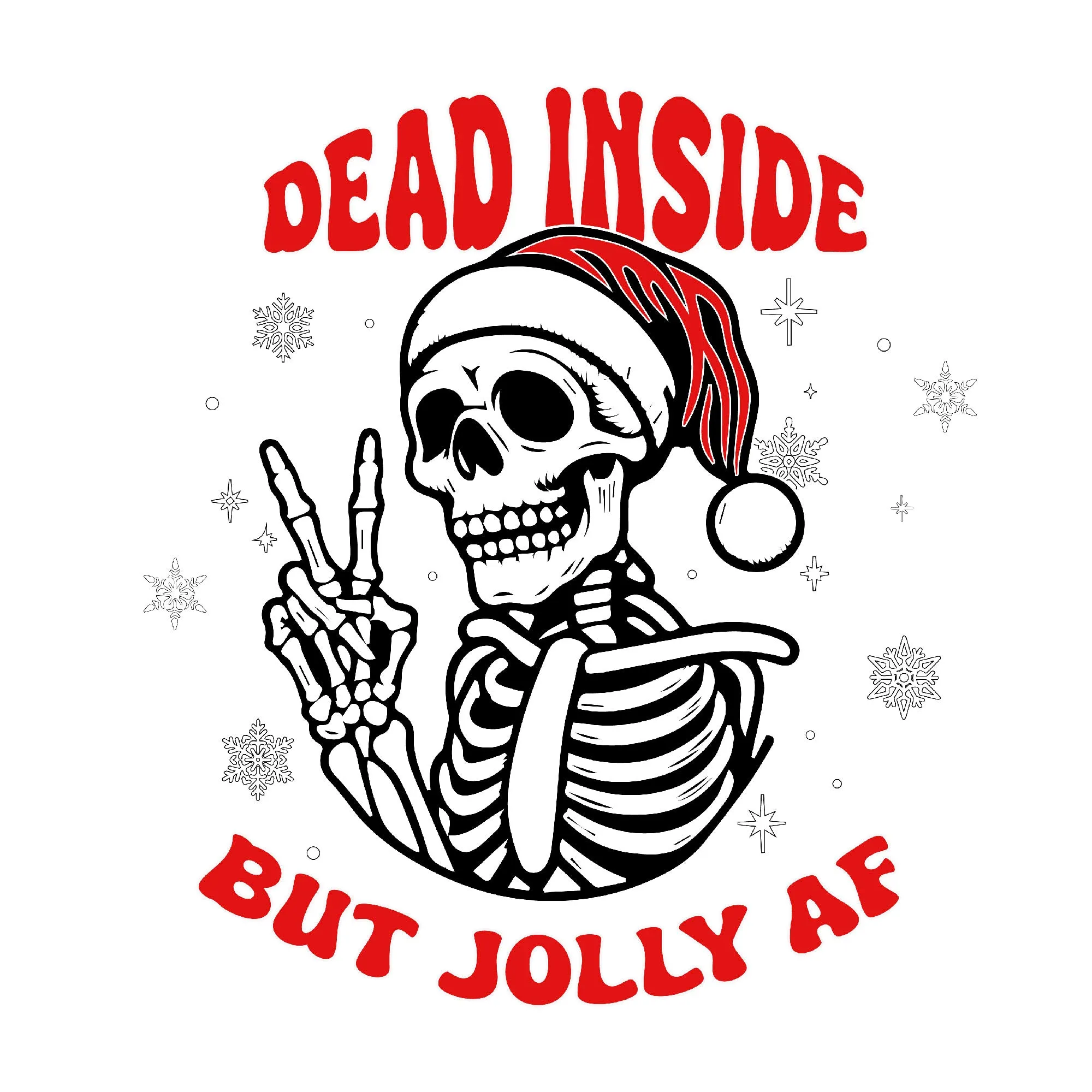 Embrace the Dash Humor: 'Dead Inside but Jolly AF' Holiday Tee sold by Anna-Kaci product image thumbnail 2